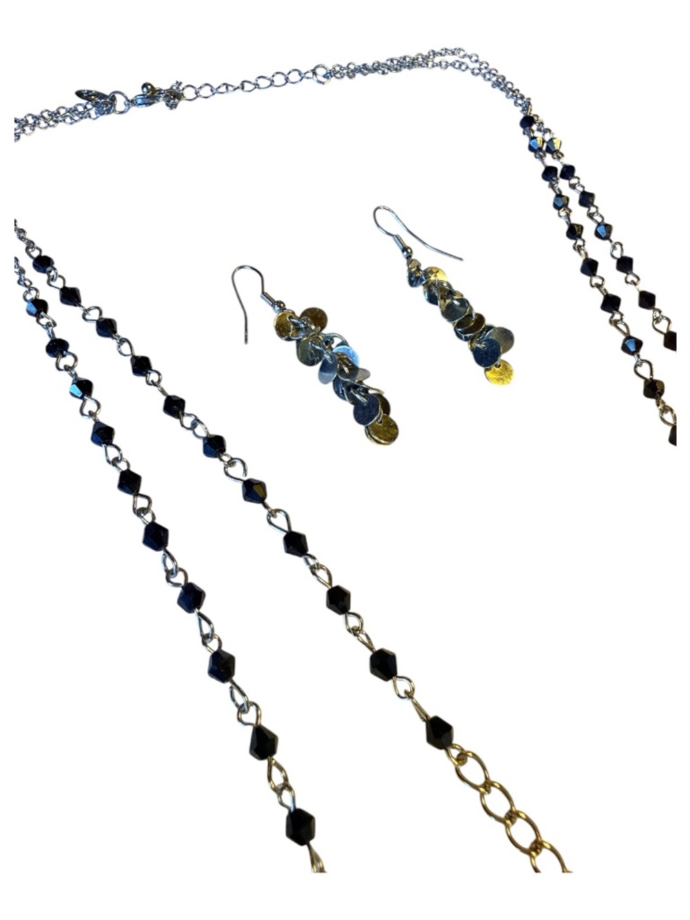 Charming Charlie Silver-tone Necklace & Earrings set EUC